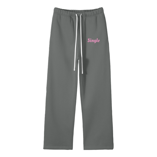 Single Streetwear Fleece Straight Leg Pants