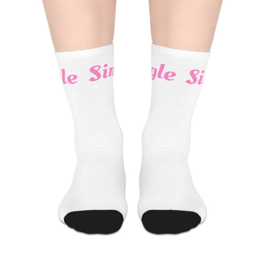 Single Mid-length Socks (White)