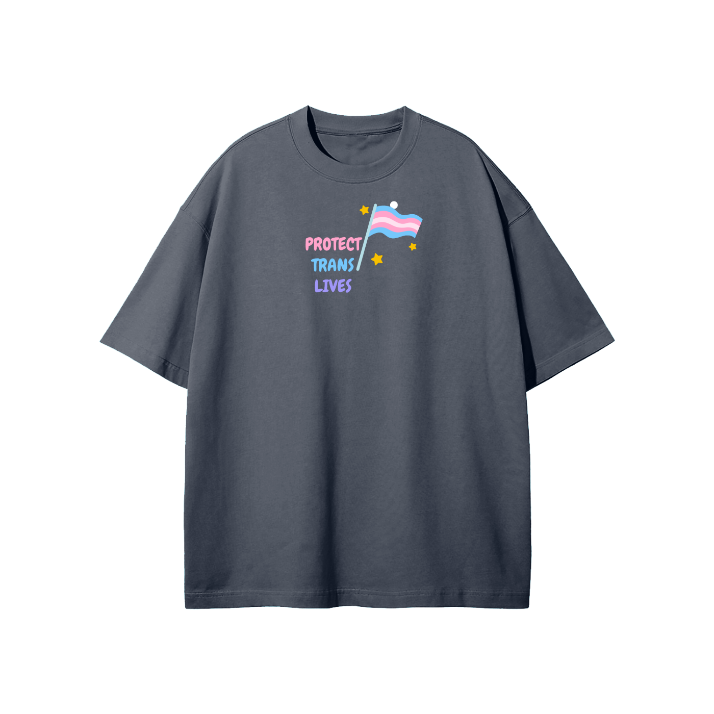 Protect Trans Lives Streetwear Heavyweight Loose Fit T-Shirt