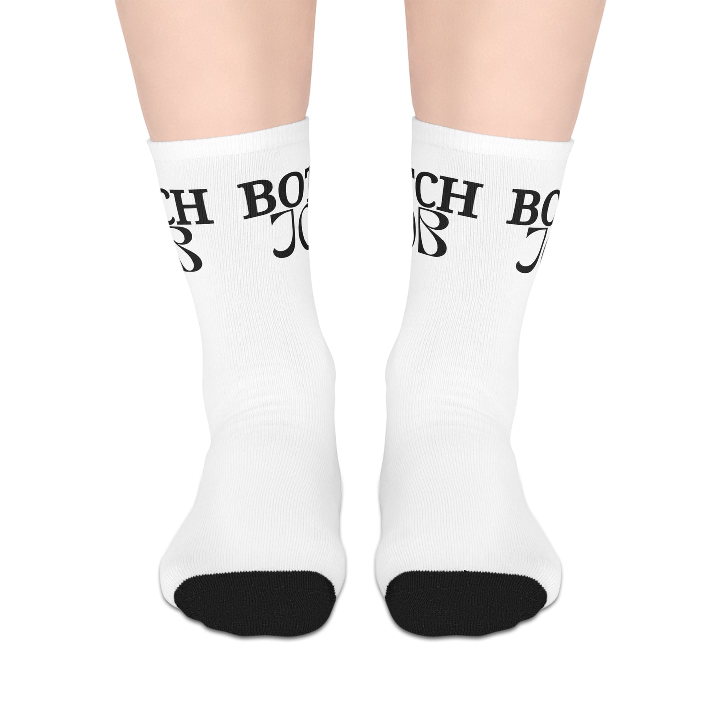 Botch Job Mid-length Socks (White)