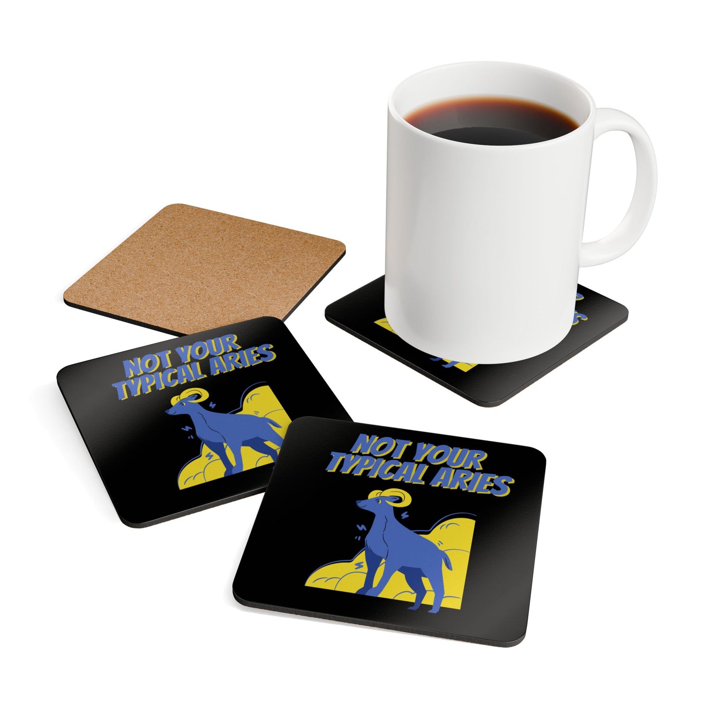 Not Your Typical Aries Corkwood Coaster Set