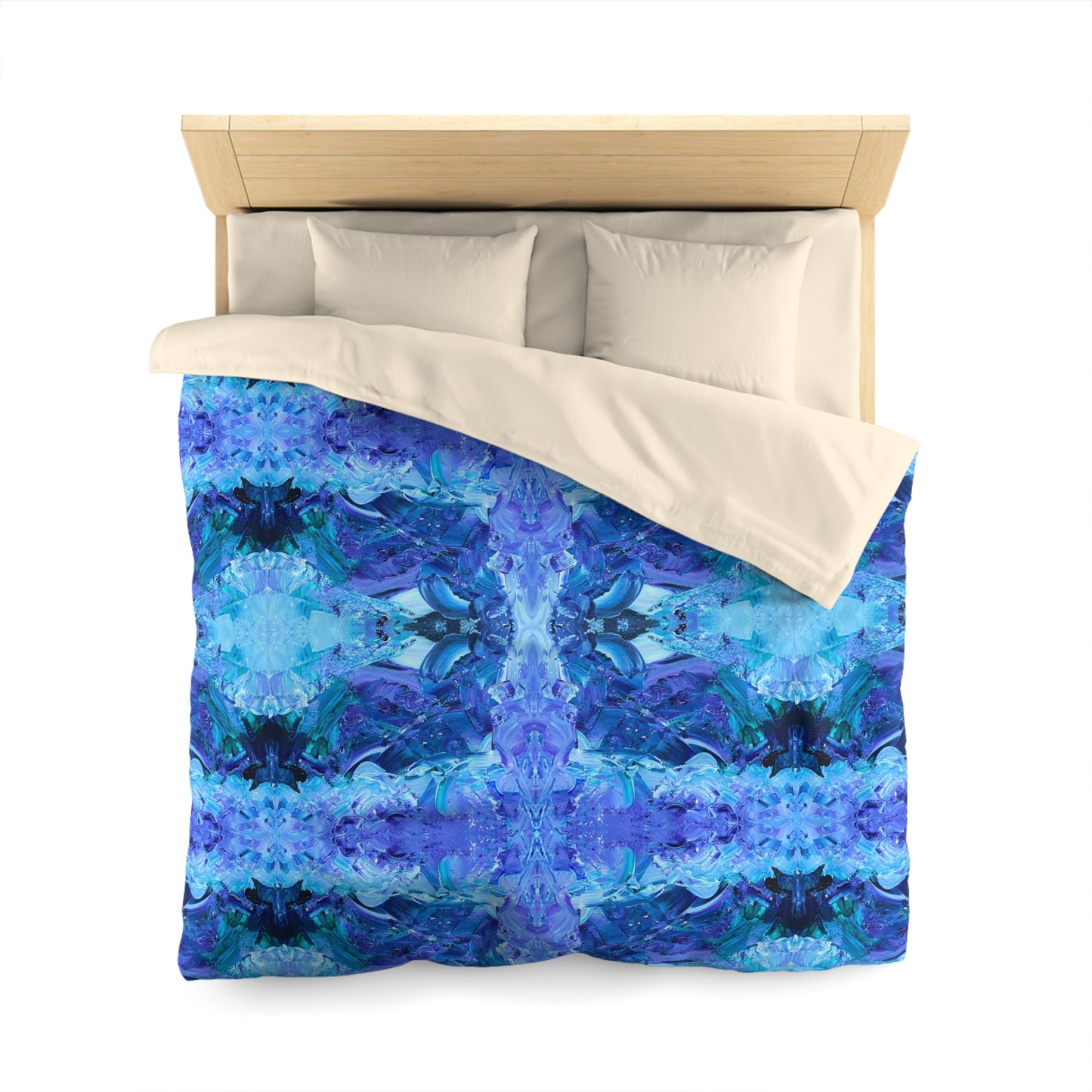 Waves Of Sapphire Microfiber Duvet Cover