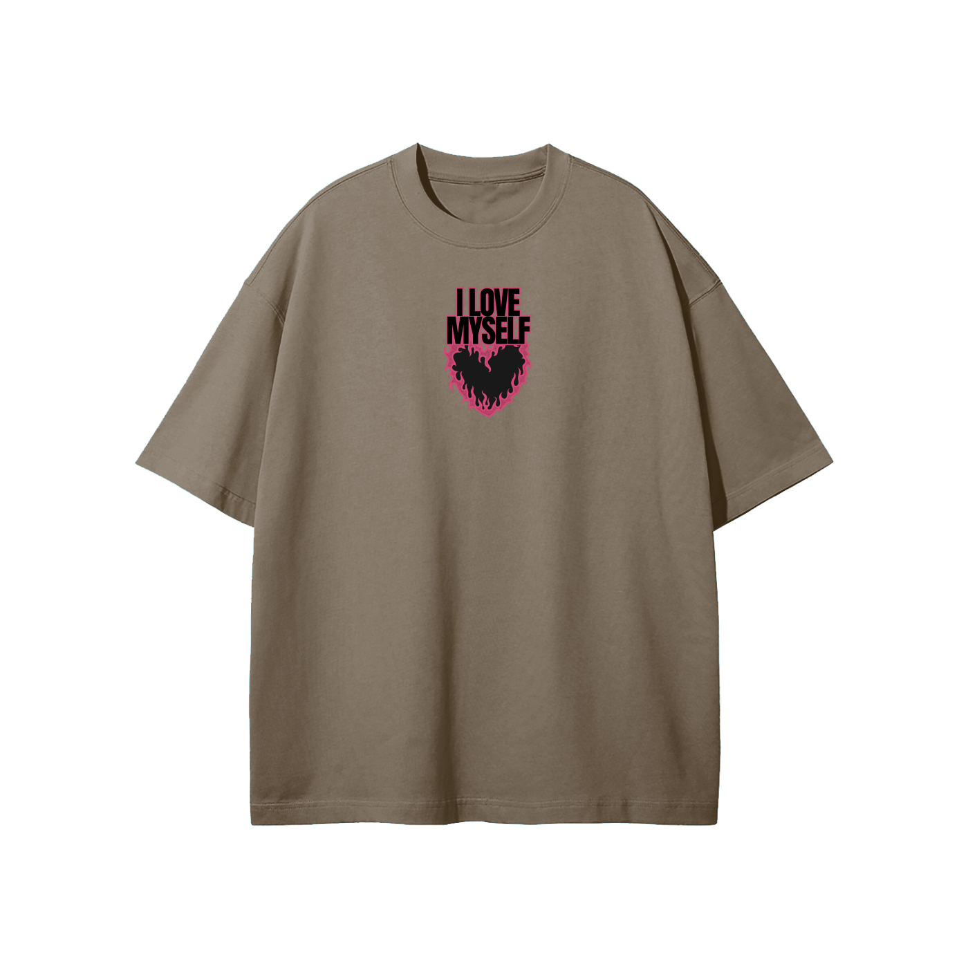 I Love Myself (Flames) Streetwear Heavyweight Loose Fit T-Shirt