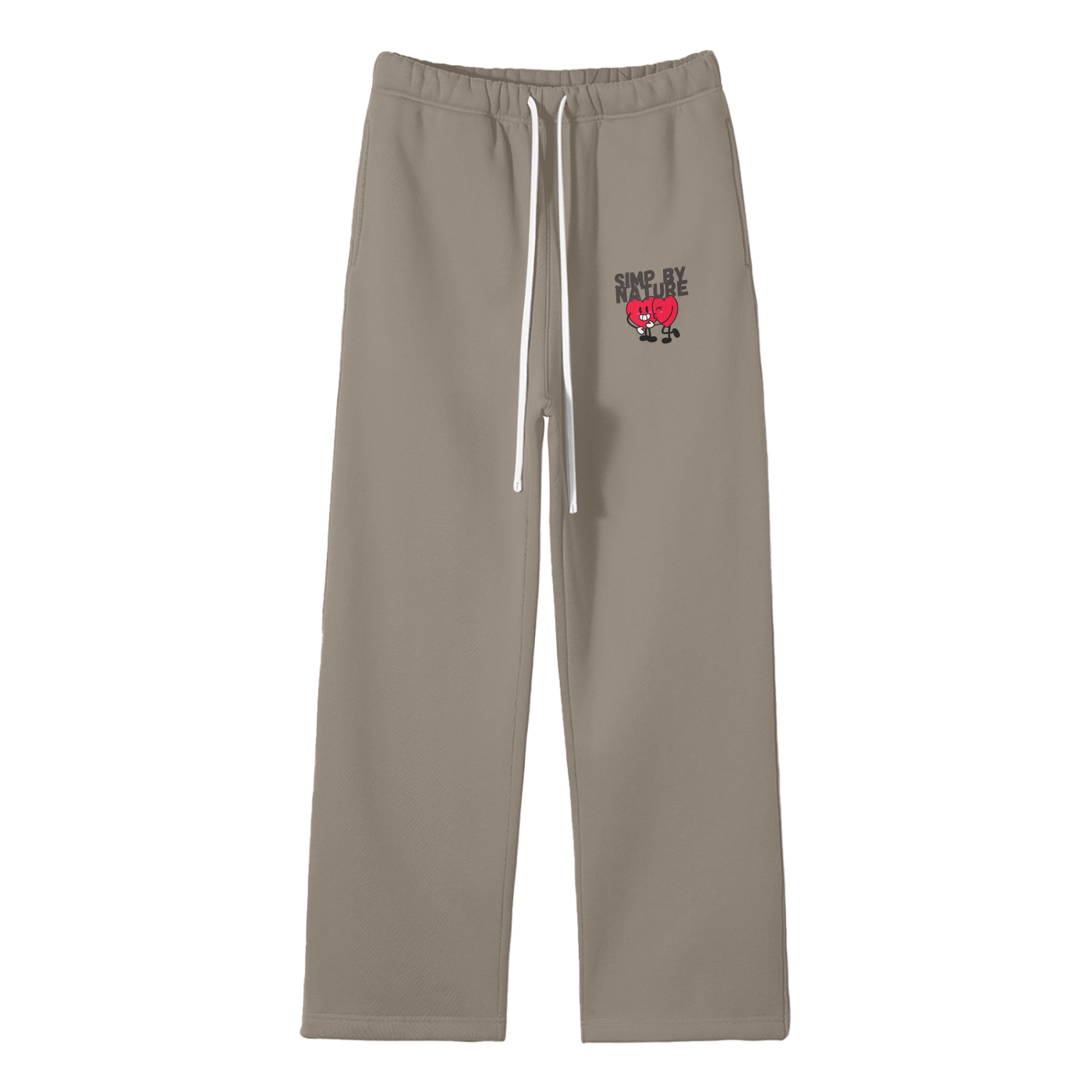 Simp By Nature Streetwear Fleece Straight Leg Pants