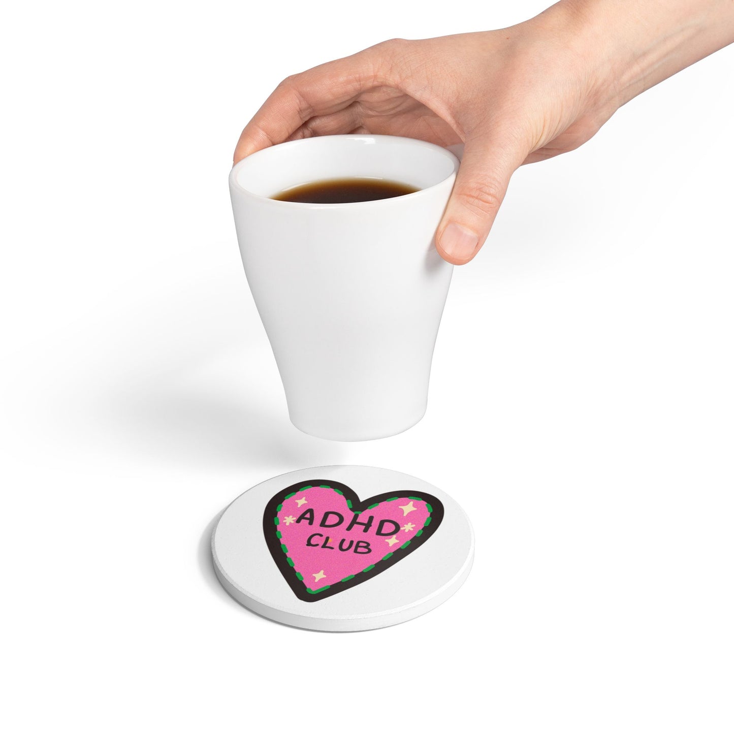 ADHD Club Ceramic Coaster