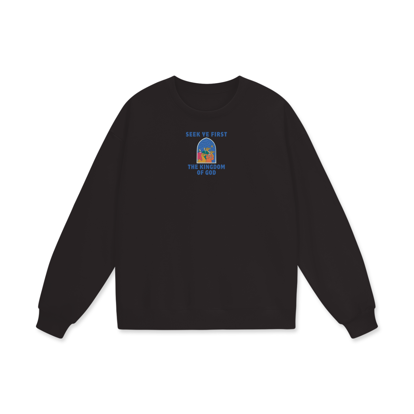Seek Ye First Heavyweight Drop Shoulder Oversized Fleece Sweatshirt