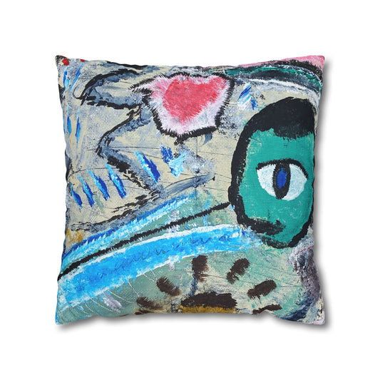 Heartscratcher Square Poly Canvas Pillowcase