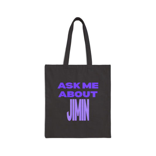 Ask Me About Jimin Cotton Canvas Tote Bag
