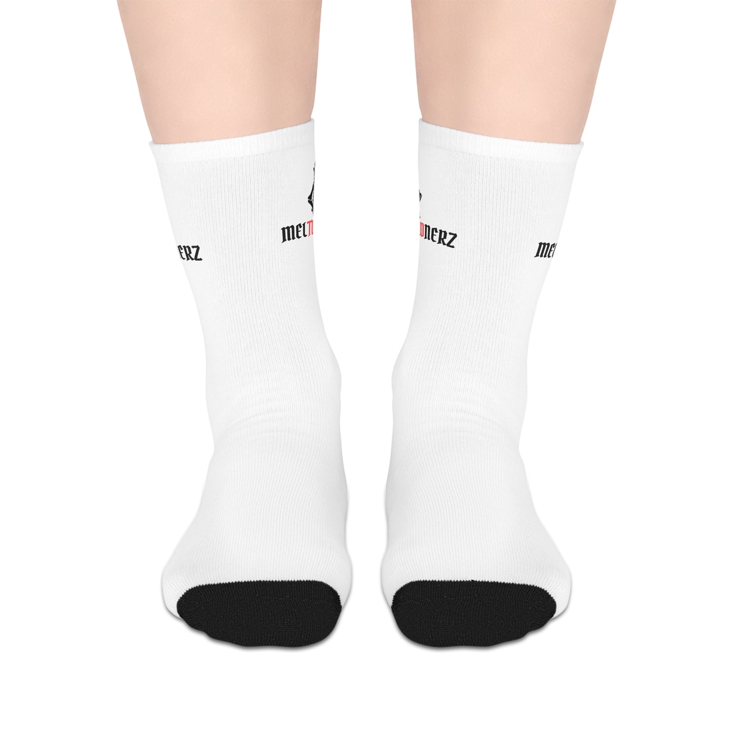 Meltdownerz Bonez Mid-length Socks (White)
