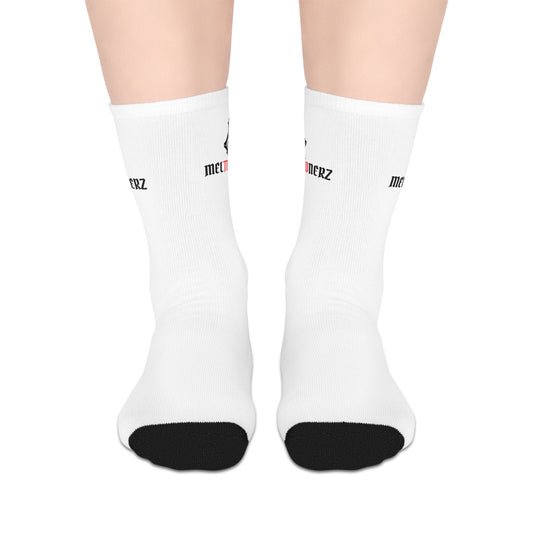 Meltdownerz Bonez Mid-length Socks (White)