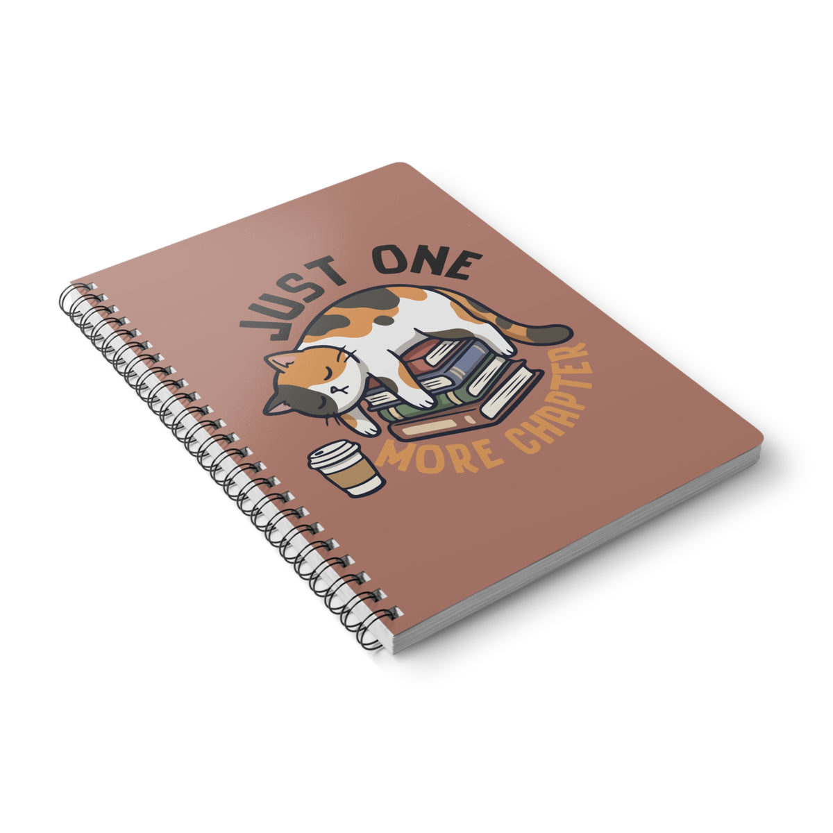 Just One More Chapter (Cat) Wirobound Softcover Notebook, A5