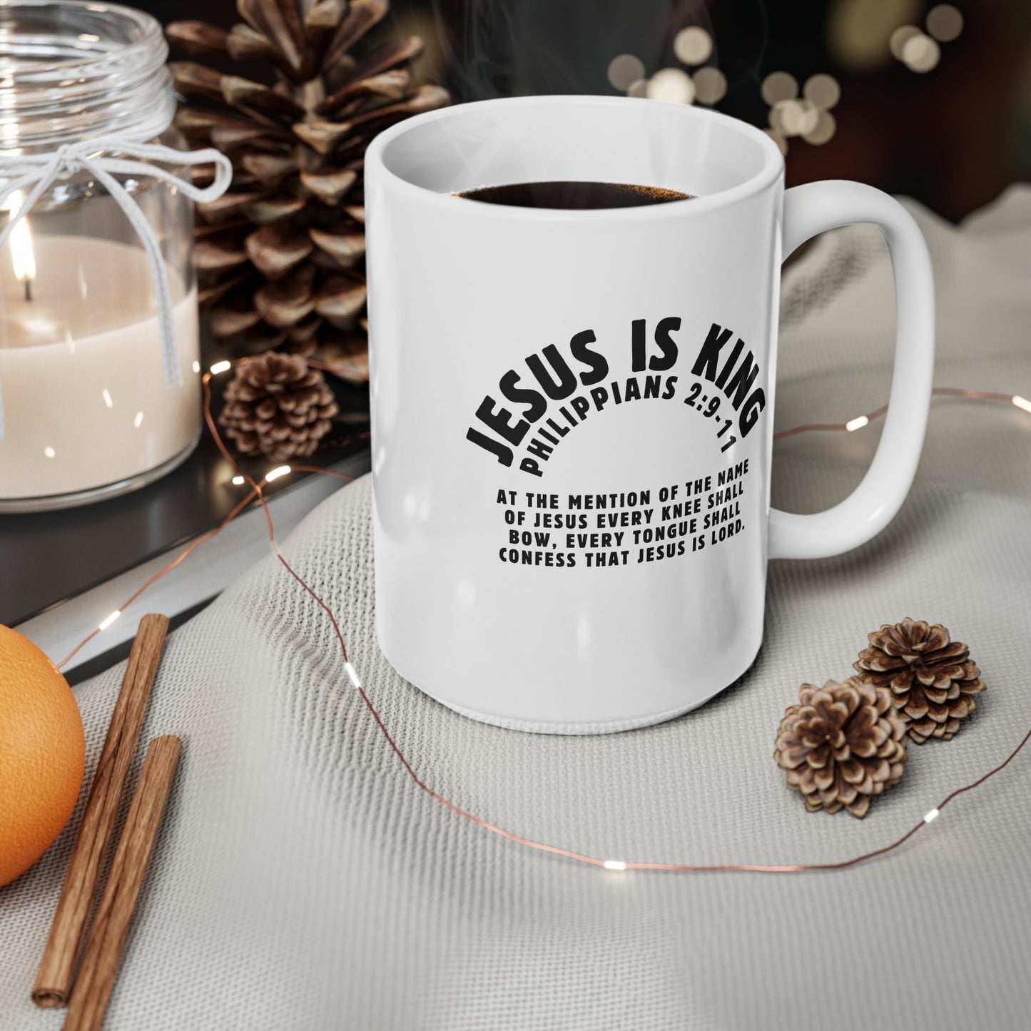 Jesus Is King Philippians 29 Ceramic Coffee Cup, 15oz