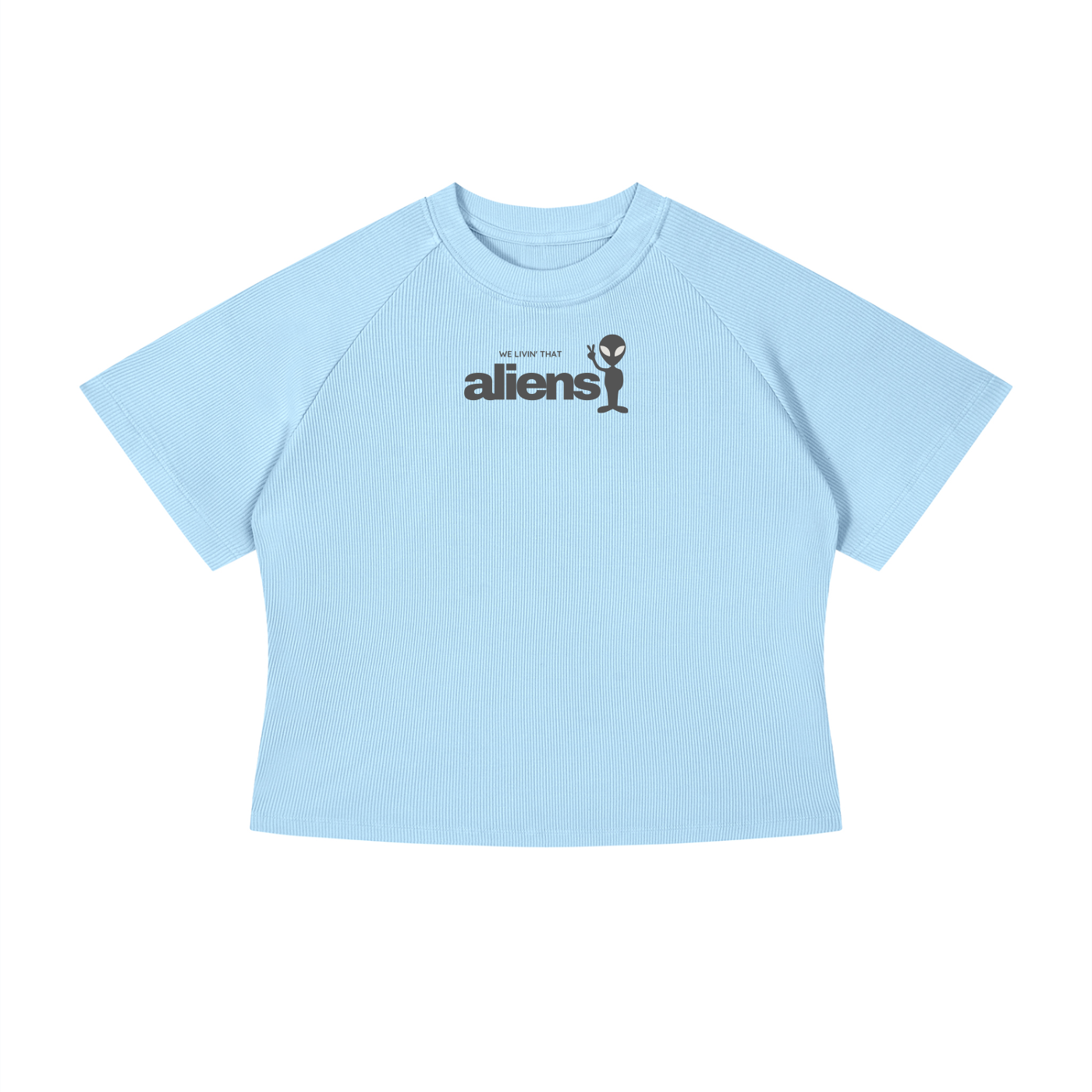 We Livin That Aliens Crop T-Shirt
