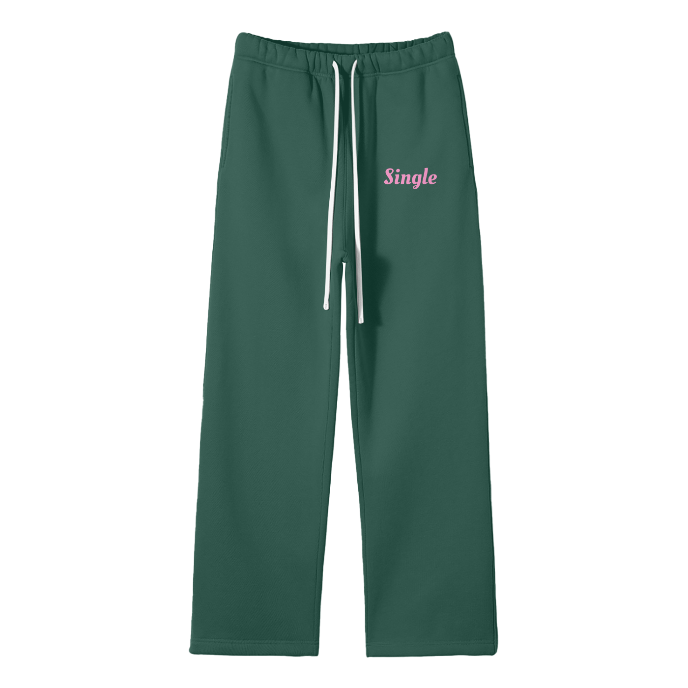 Single Streetwear Fleece Straight Leg Pants