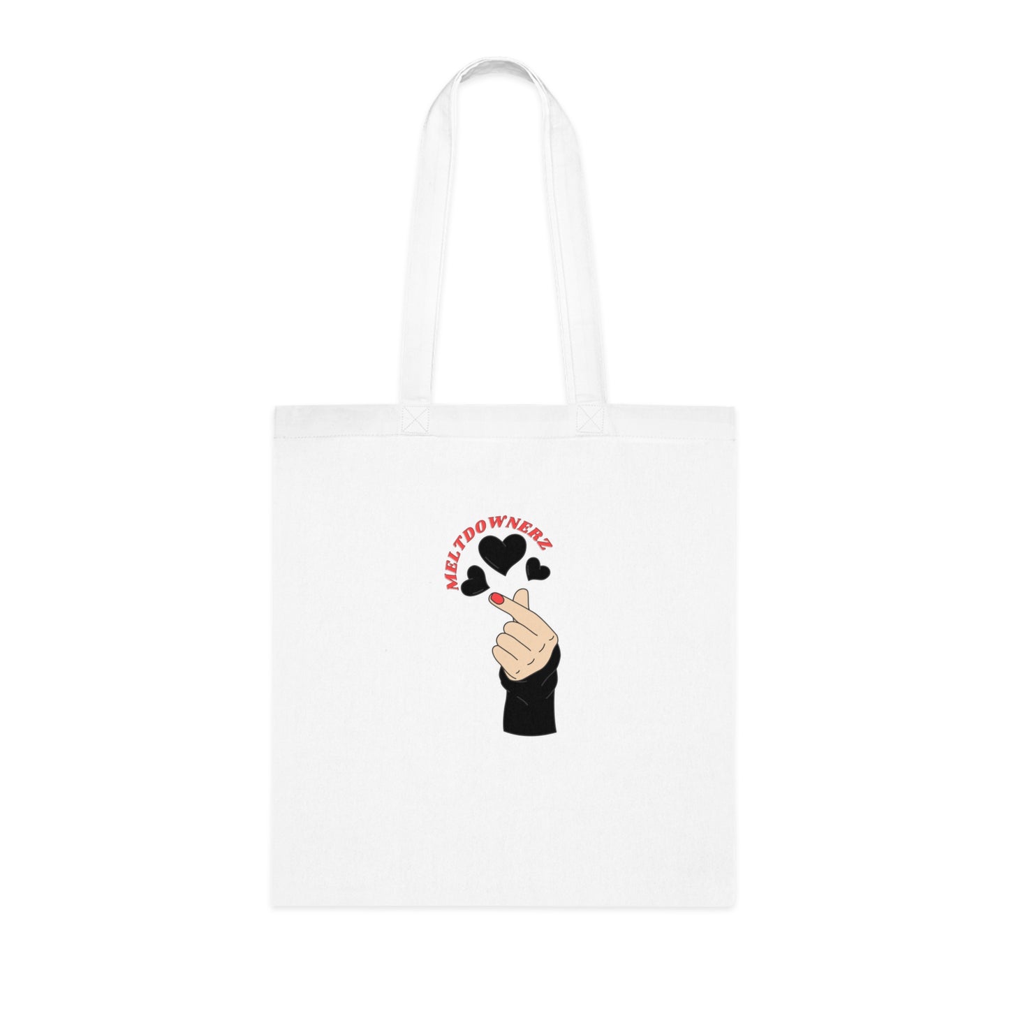 Meltdownerz Heart Black Curve Cotton Tote