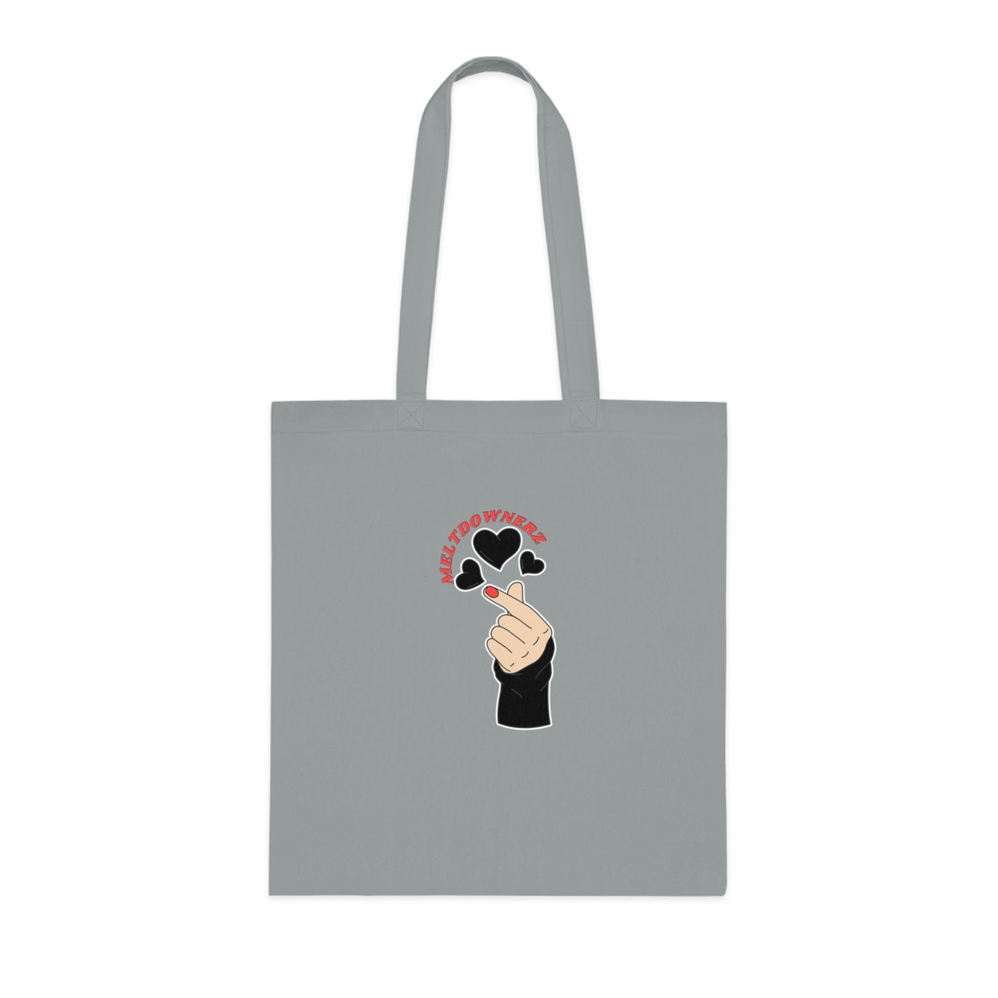 Meltdownerz Heart Black Curve Cotton Tote