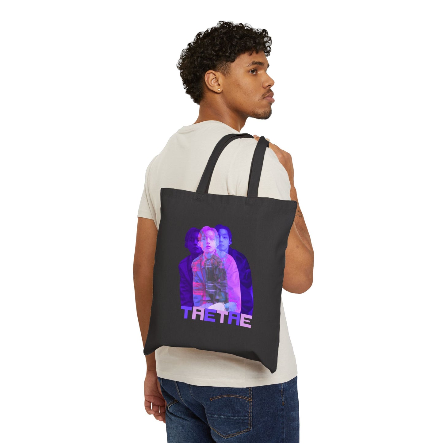 TaeTae (V Purple) Cotton Canvas Tote Bag