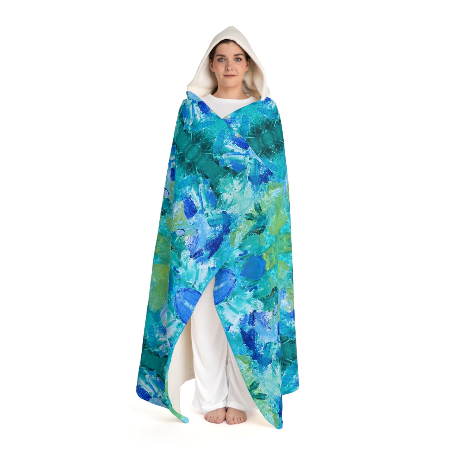 Sea Surchin Hooded Sherpa Fleece Blanket