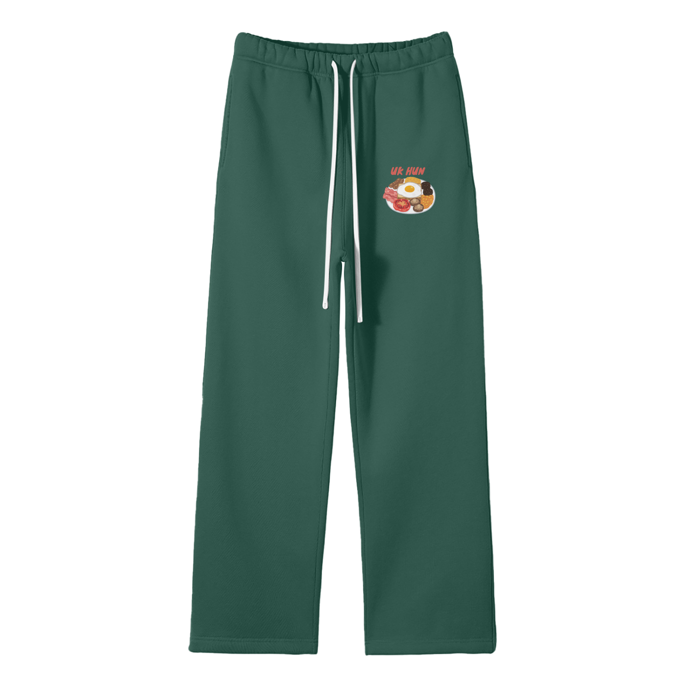 UK Hun (Breakfast) Streetwear Fleece Straight Leg Pants