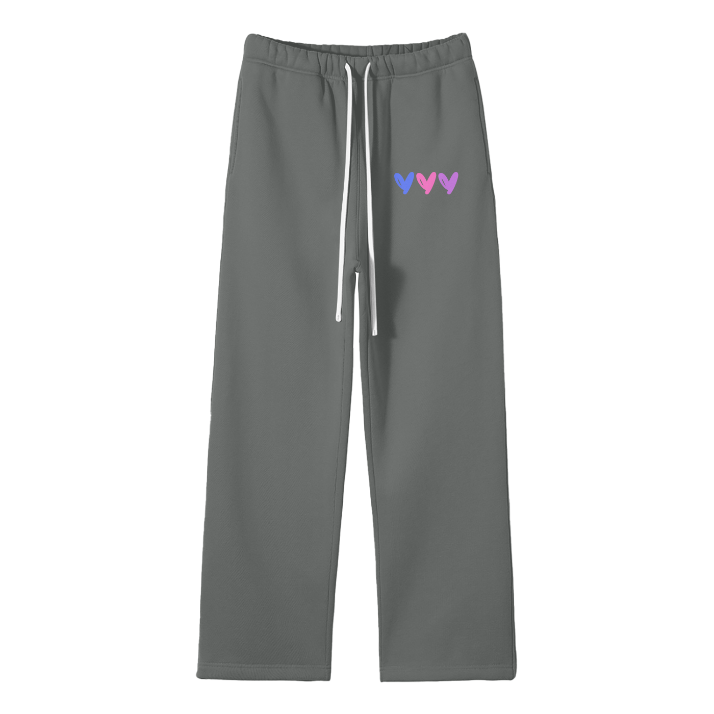 3 Hearts Streetwear Fleece Straight Leg Pants
