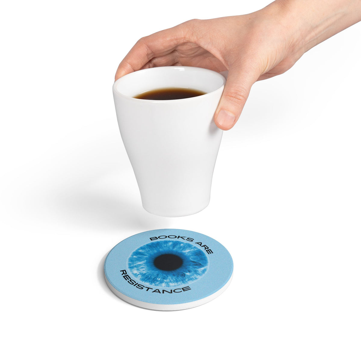 Books Are Resistance (Eye) Ceramic Coaster