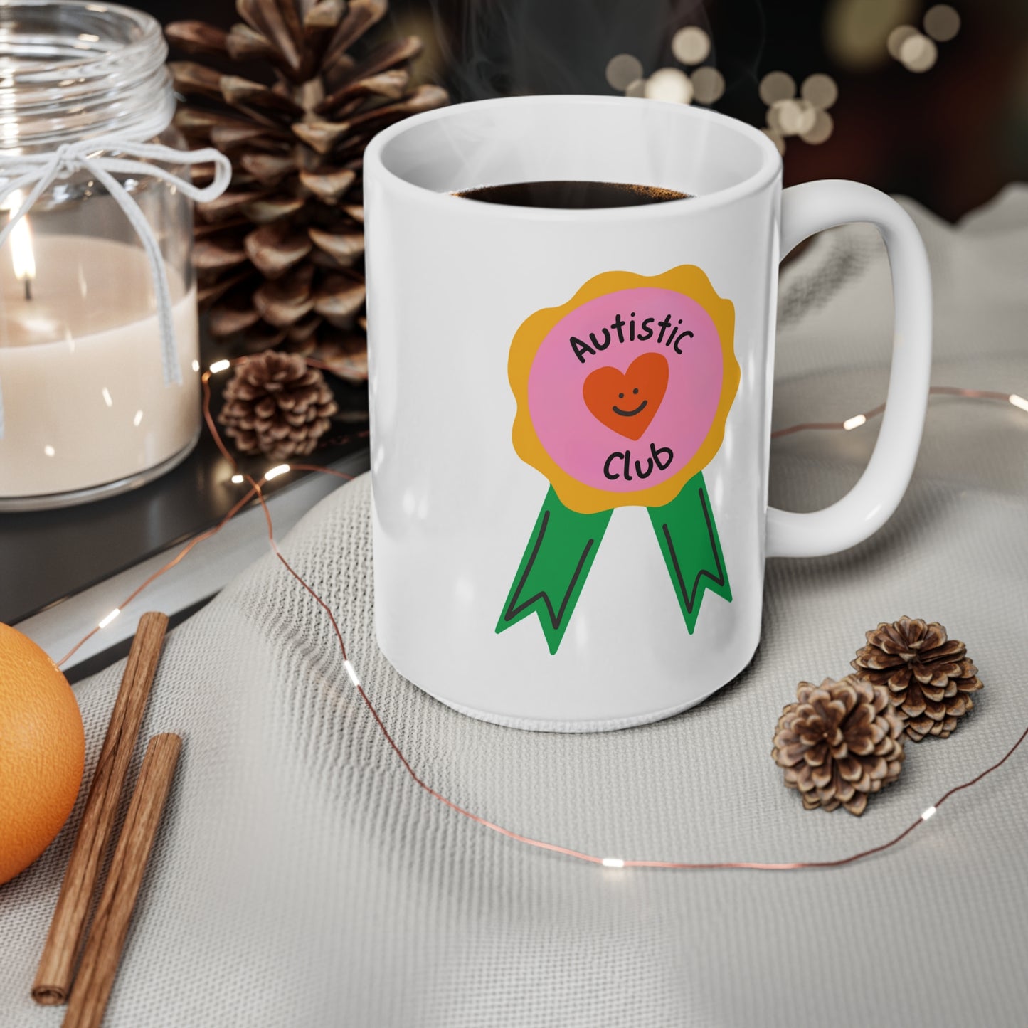 Autistic Club Ceramic Coffee Cup 15oz