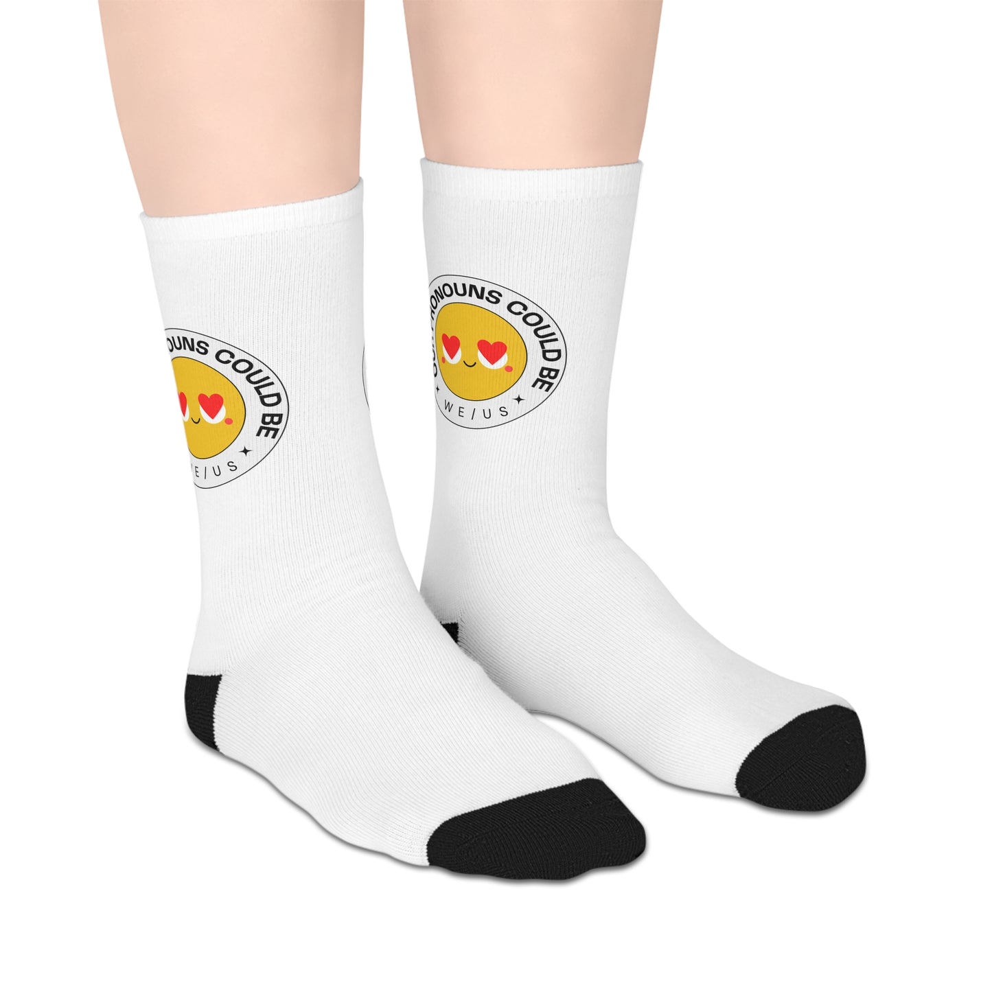 Our Pronouns Could Be We/Us Mid-length Socks