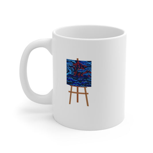 Red Scared (Easel) 11oz White Mug