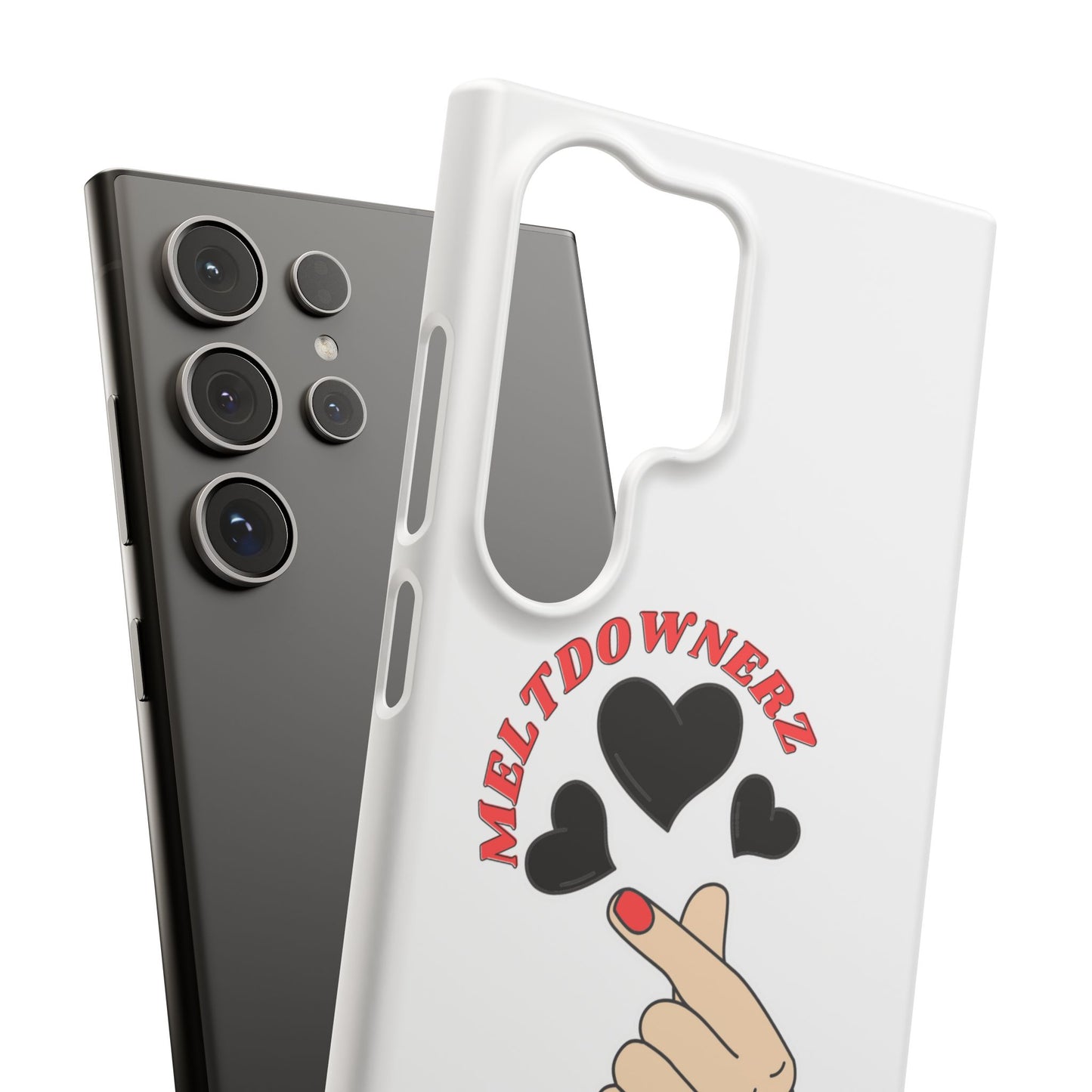 Meltdownerz Heart Black Curve Snap Cases