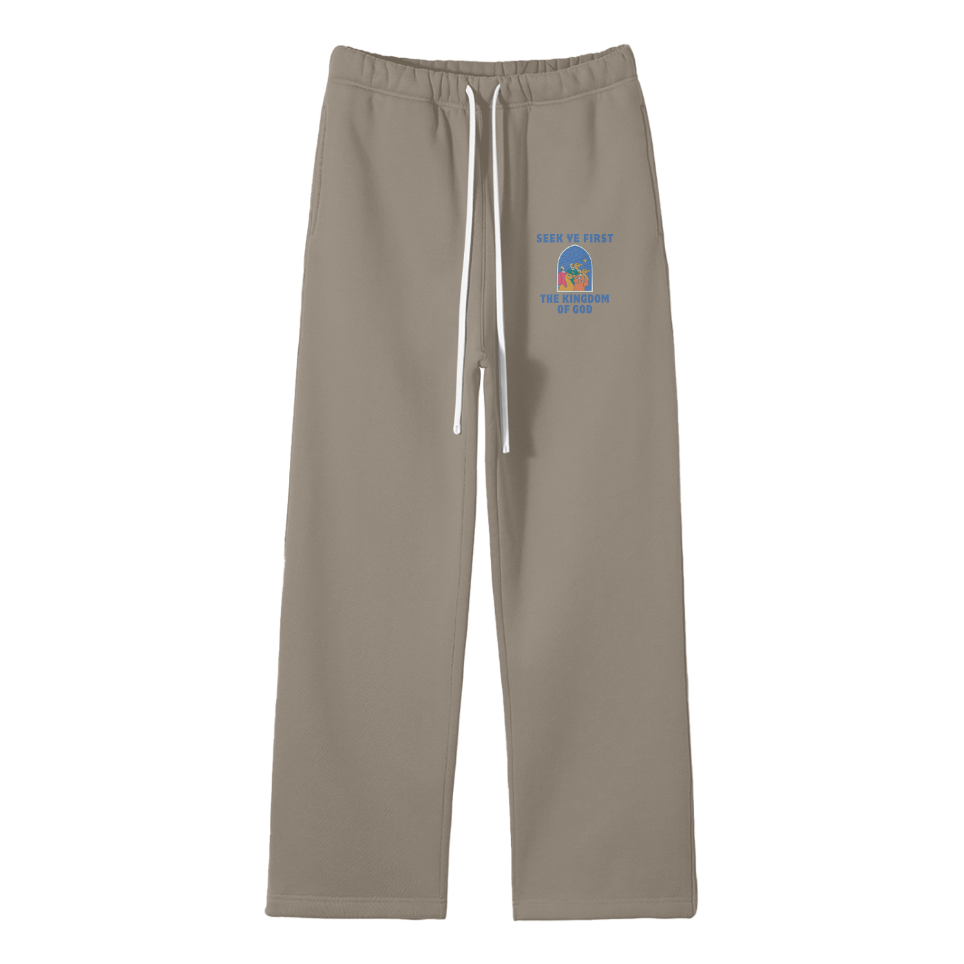 Seek Ye First Streetwear Fleece Straight Leg Pants
