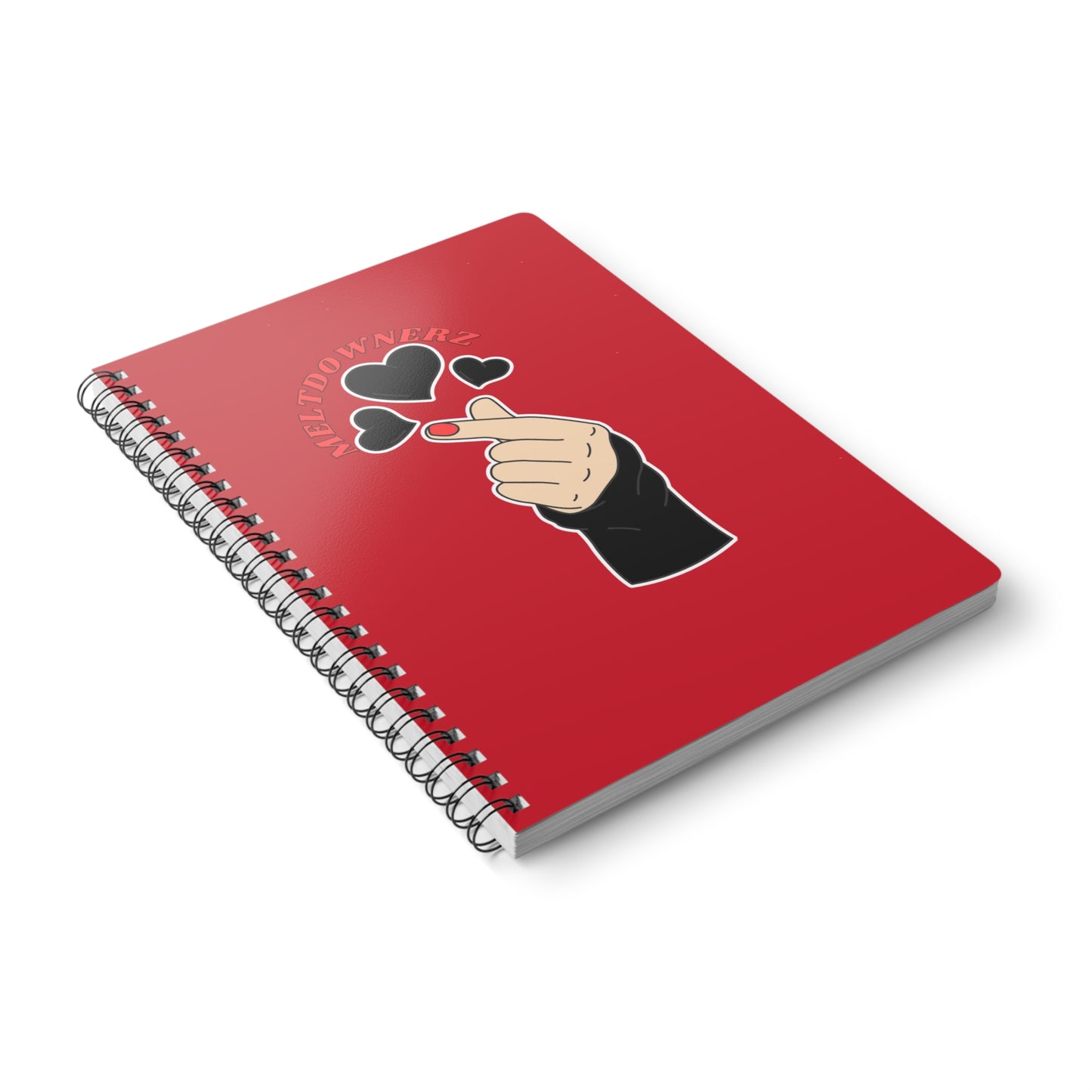 Meltdownerz Heart (Black) Wirobound Softcover Notebook, A5