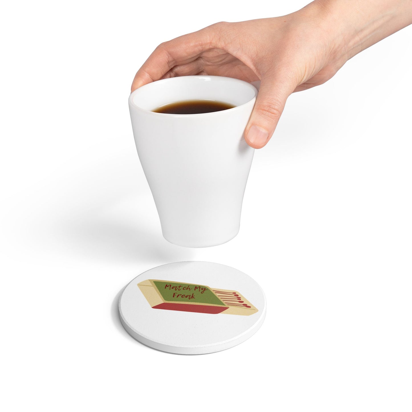 Match My Freak Ceramic Coaster