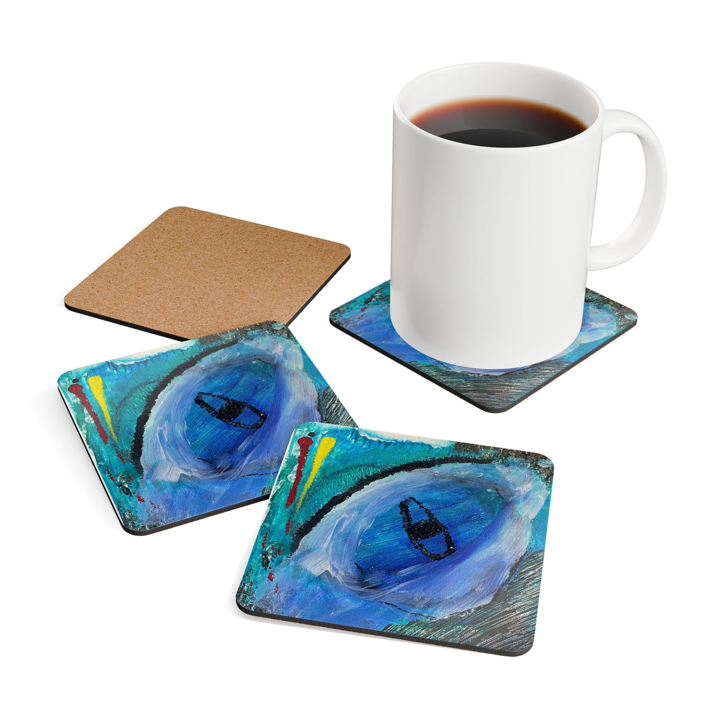 Ketchup or Mustard Corkwood Coaster Set