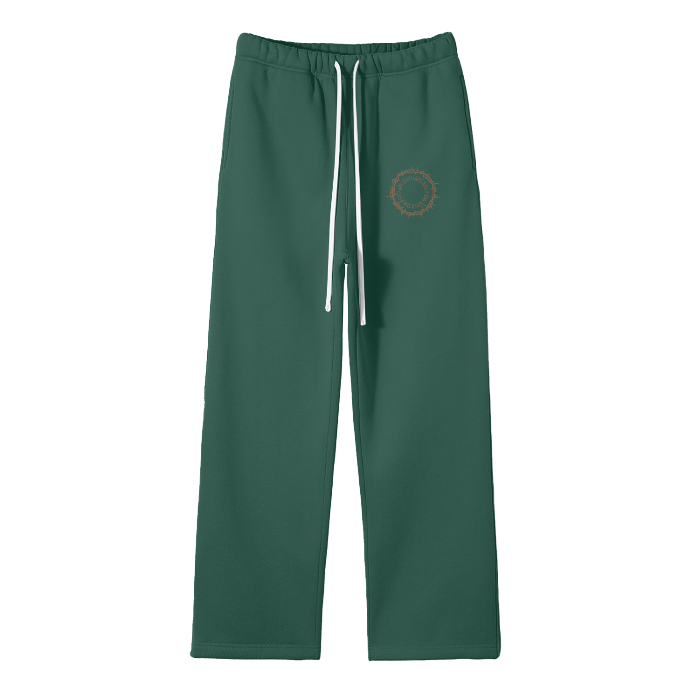 Jesus Is King (Thorns) Streetwear Fleece Straight Leg Pants