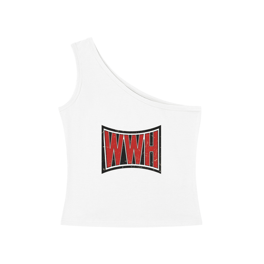 WWH (Worldwide Handsome Jin) One-Shoulder Crop T-Shirt