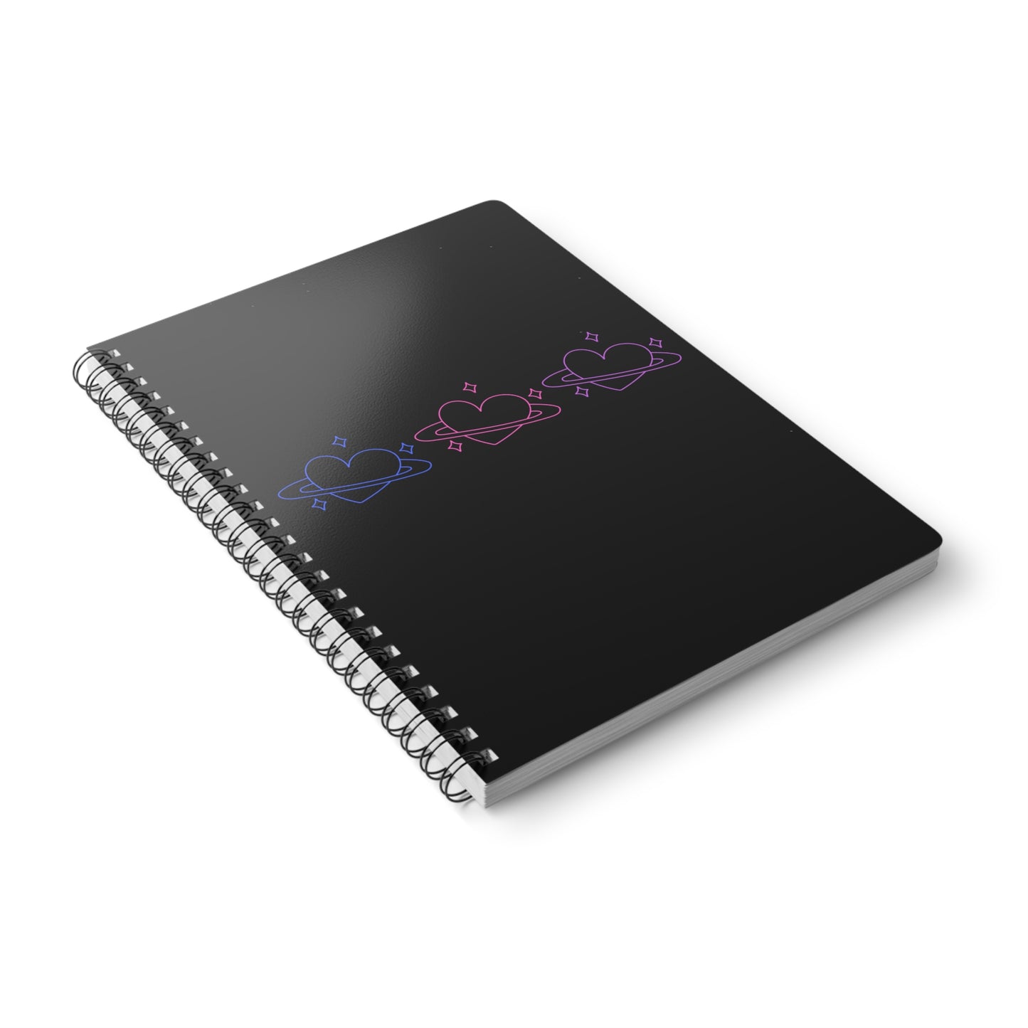 3 Hearts (Cosmic) Wirobound Softcover Notebook, A5