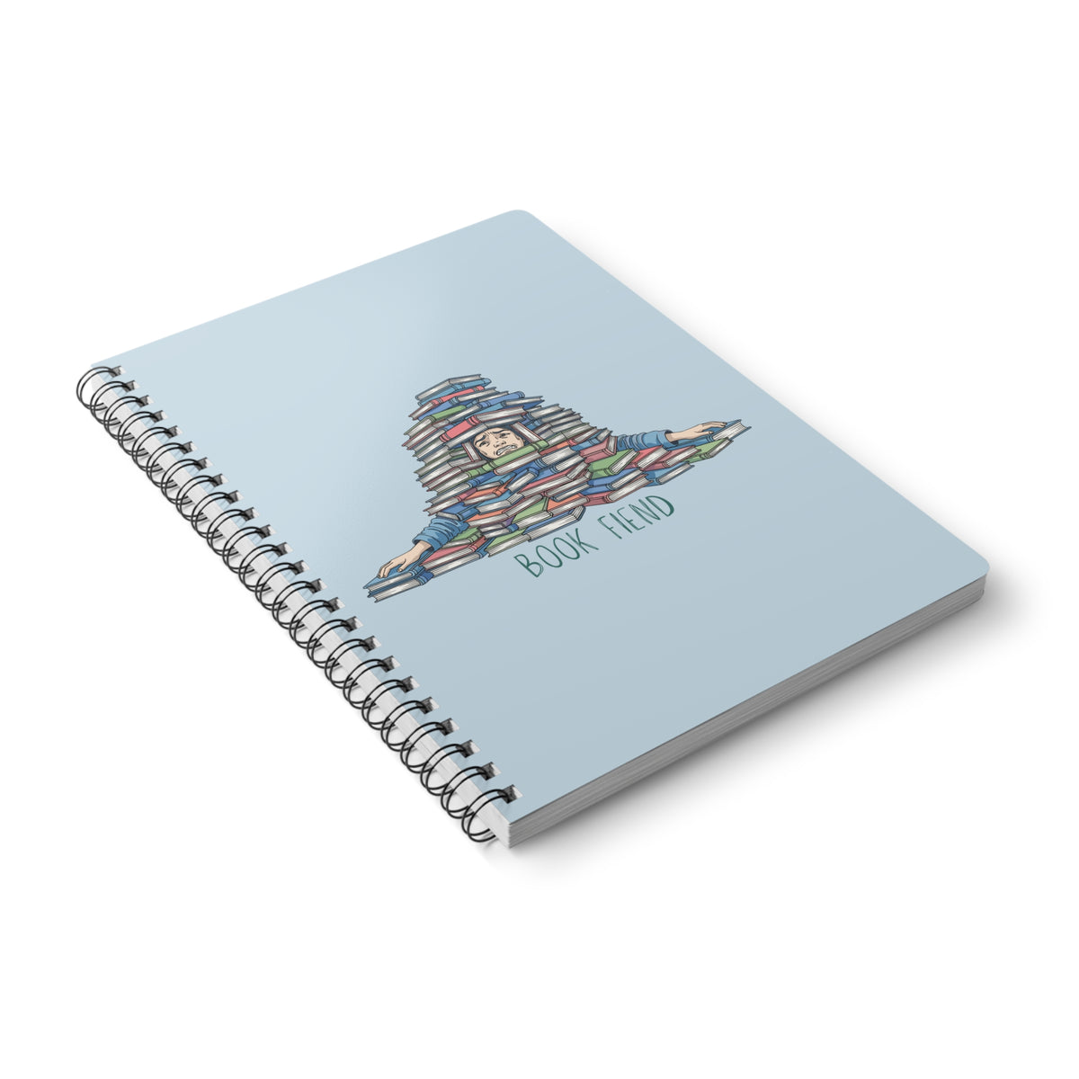 Book Fiend (Pile) Wirobound Softcover Notebook, A5