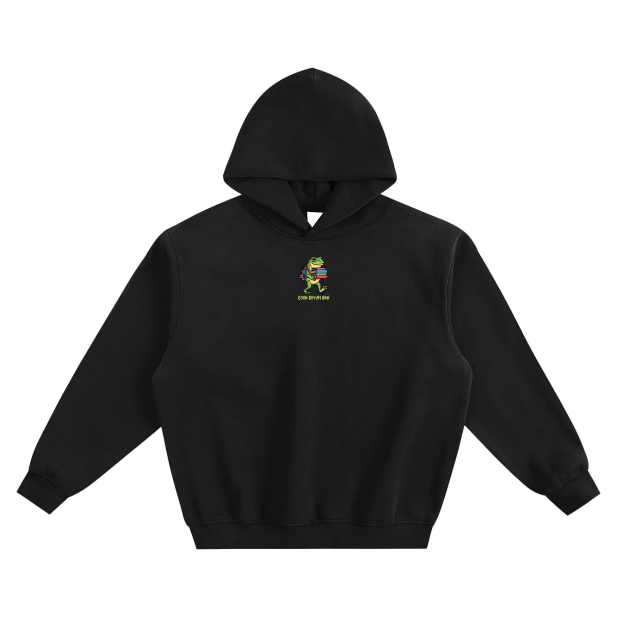 Book Buying Ban (Frog) Fleeced Boxy Hoodie