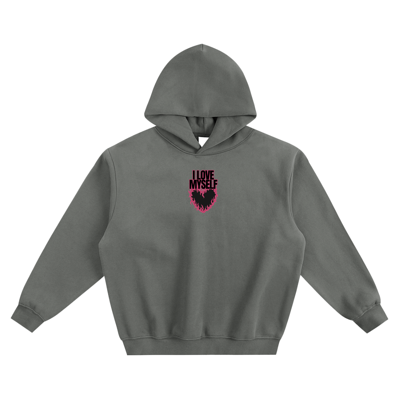 I Love Myself Fleeced Boxy Hoodie