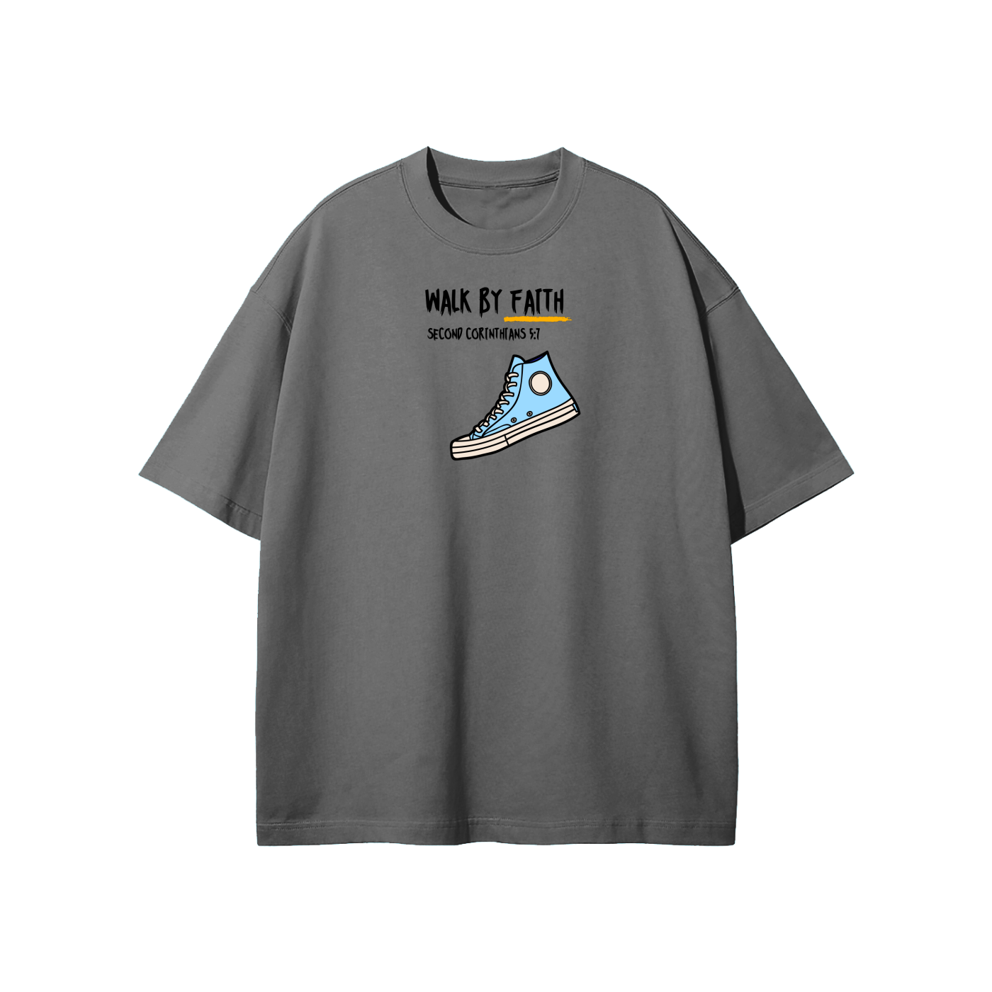 Walk By Faith (Chucks) Streetwear Heavyweight Loose Fit T-Shirt