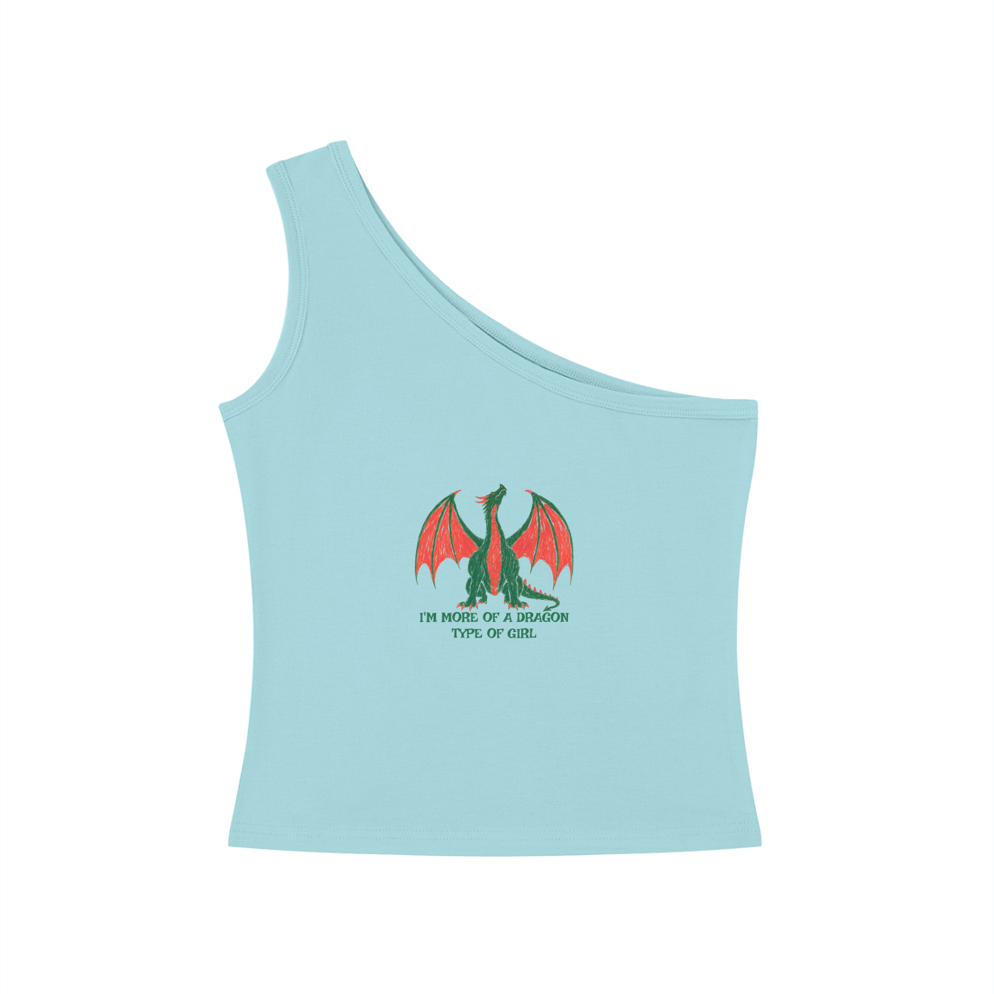 I'm More Of A Dragon Type Of Girl (1) One-Shoulder Crop T Shirt