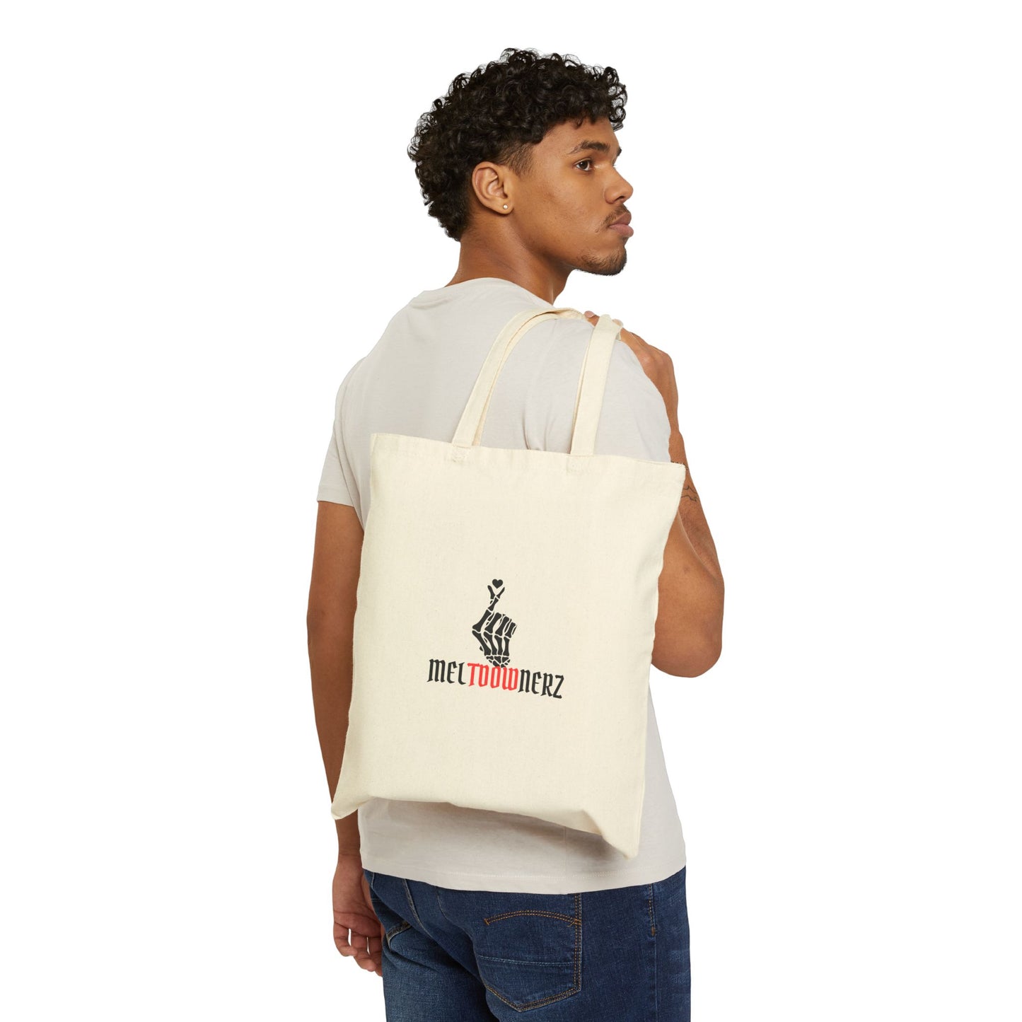 Meltdownerz Hand Heart (Bones) Cotton Canvas Tote Bag
