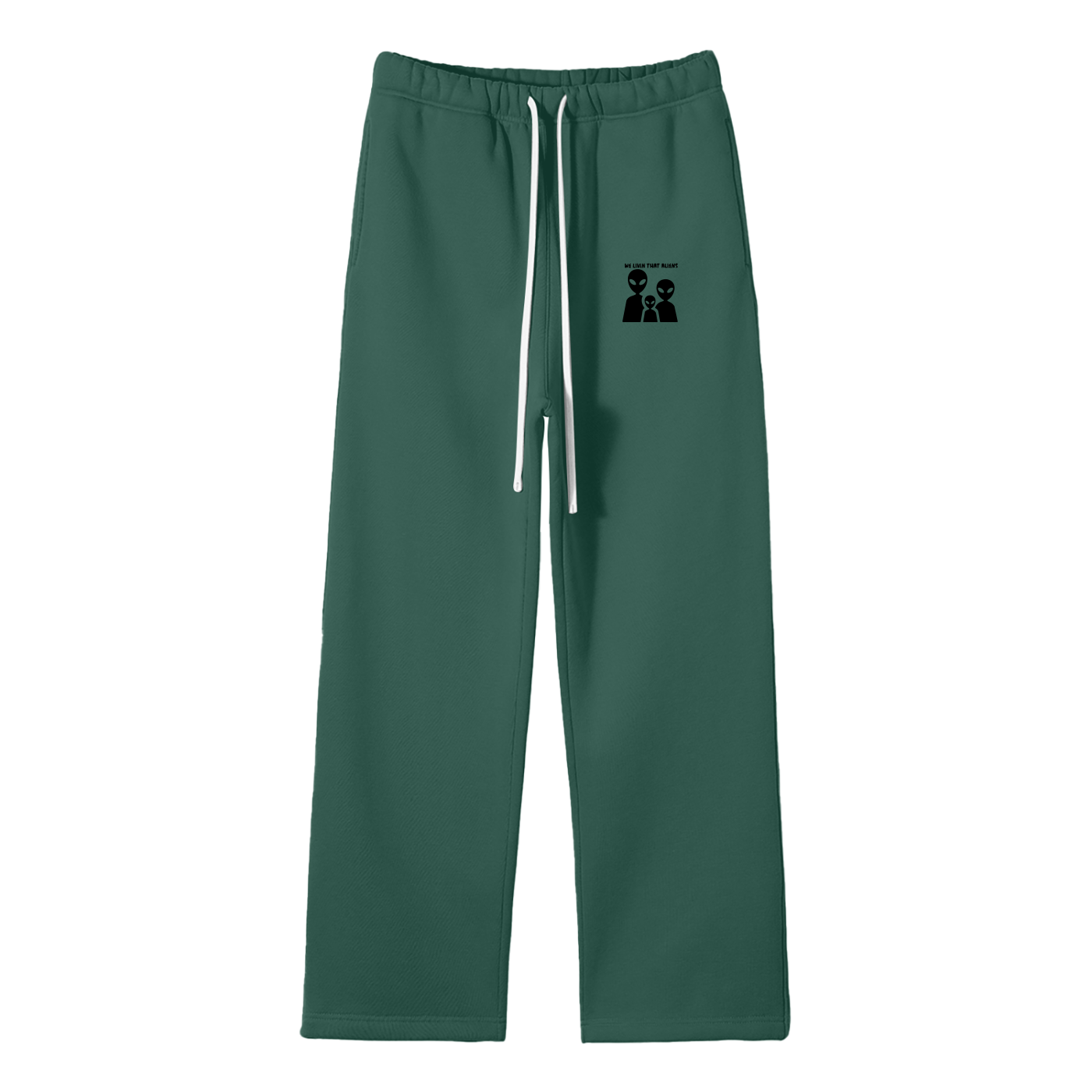 We Livin' That Aliens Streetwear Fleece Straight Leg Pants
