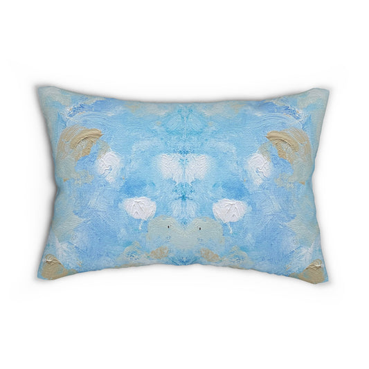 Earing On The Side Of Wispy Spun Polyester Lumbar Pillow