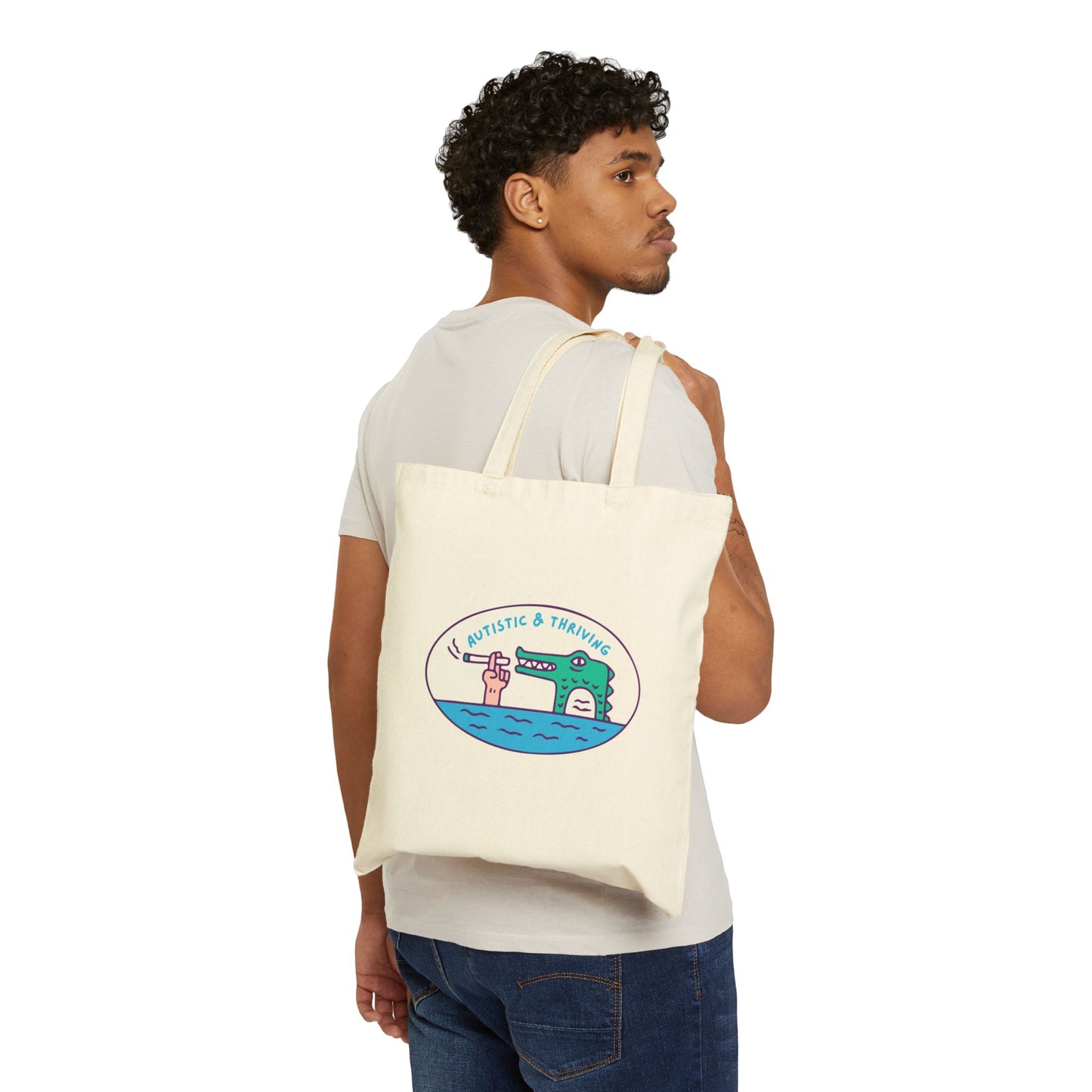 Autistic & Thriving Cotton Canvas Tote Bag