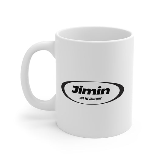 Jimin Got Me Stimmin (Black) 11oz White Mug