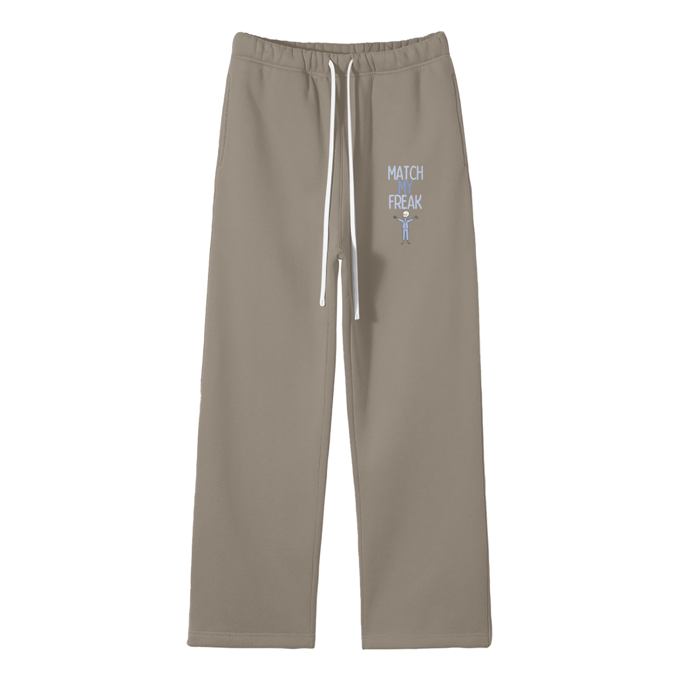 Match My Freak (Skeleton) Streetwear Fleece Straight Leg Pants