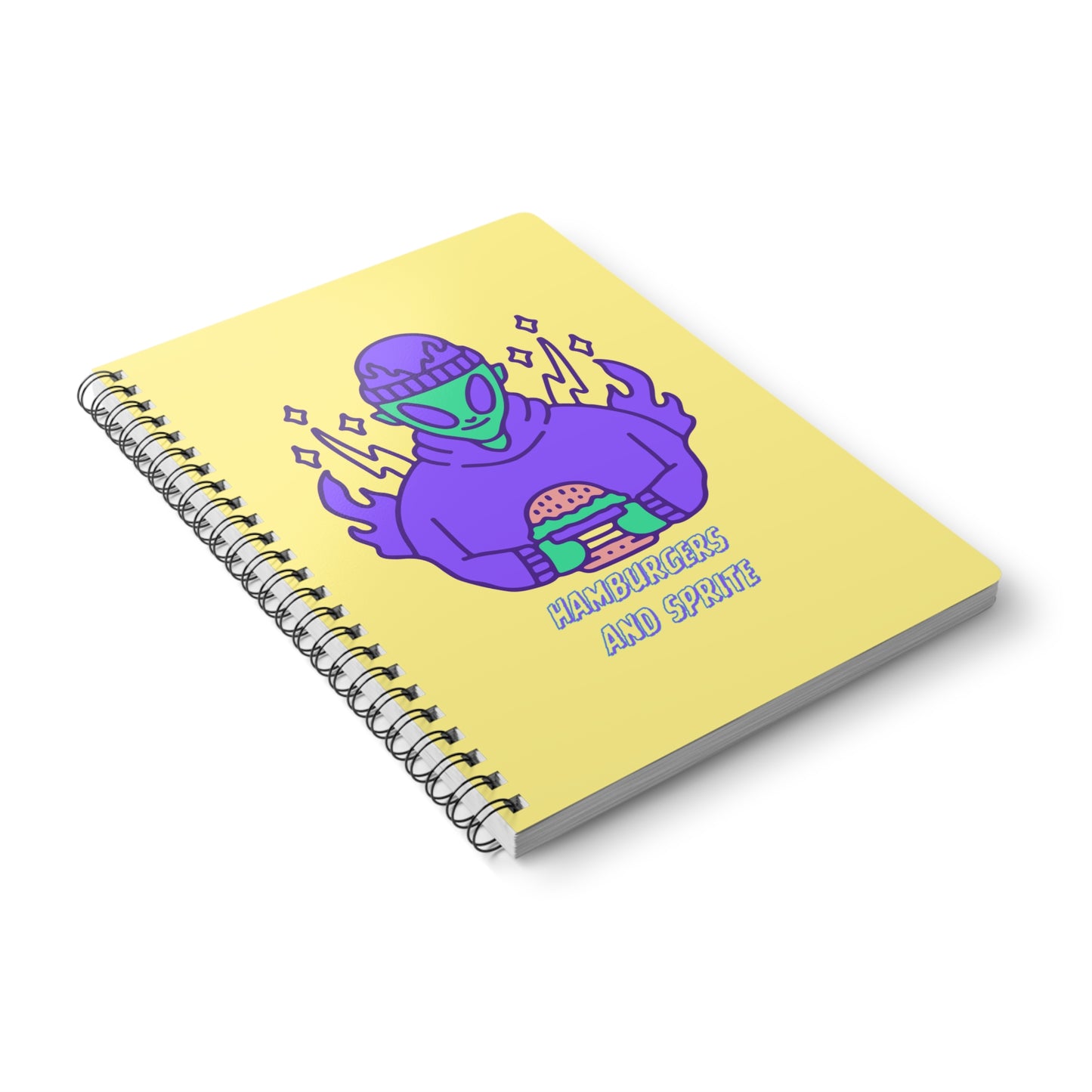 Hamburgers And Sprite Wirobound Softcover Notebook, A5