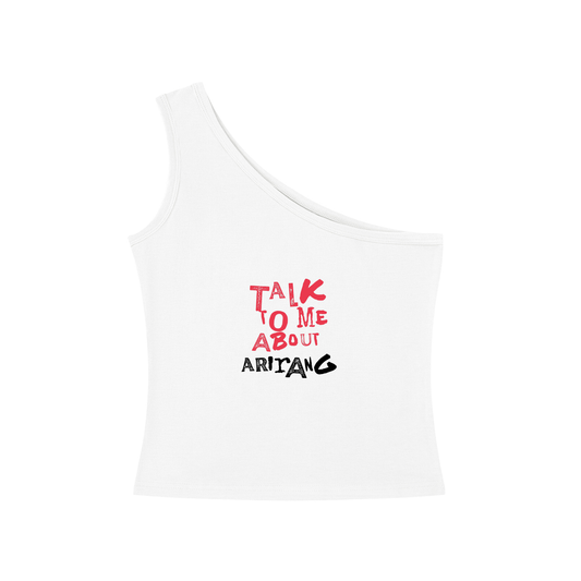 Talk To Me About Arirang One-Shoulder Crop T-Shirt