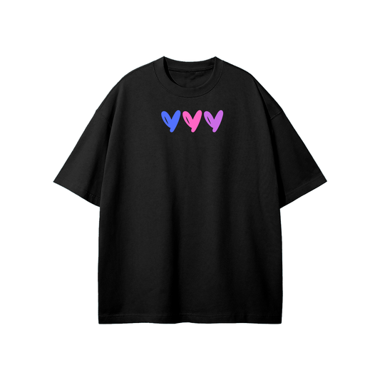 Three Hearts Streetwear Heavyweight Loose Fit T-Shirt